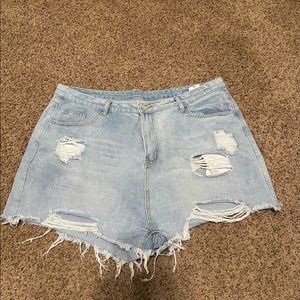 High waisted plus size shorts